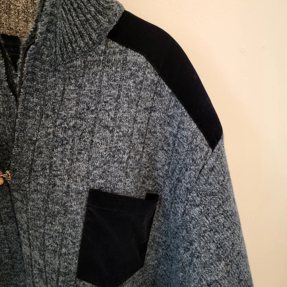 Gioberti Wool and faux suede sweater - Picture 5 of 5